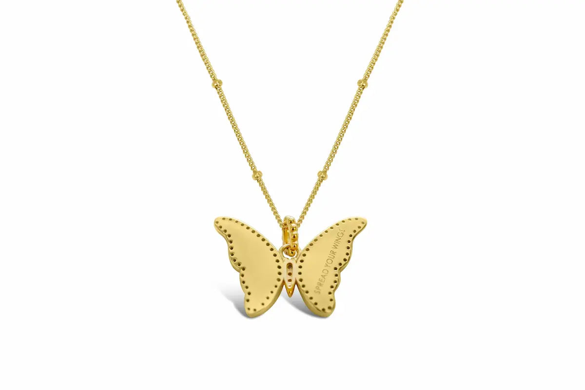 Stia Jewelry Spread Your Wings Butterfly Gold Necklace.