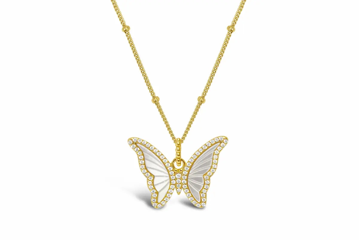 Stia Jewelry Spread Your Wings Butterfly Gold Necklace.