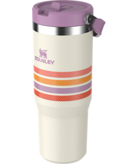 The IceFlow™ Flip Straw Tumbler 30 oz in Lilac Stripe Mesh.