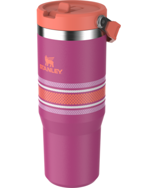 The IceFlow™ Flip Straw Tumbler 30 oz in Fuchsia Mesh.