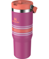 The IceFlow™ Flip Straw Tumbler 30 oz in Fuchsia Mesh.