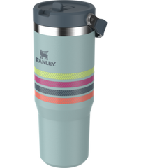 The IceFlow™ Flip Straw Tumbler 30 oz in Seafoam Stripe Mesh.