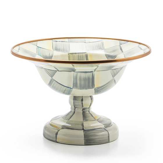 Sterling Check Enamel Compote