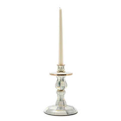 Sterling Check Enamel Candlestick Small