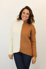 Sugar and Spice Color Block Sweater Front View