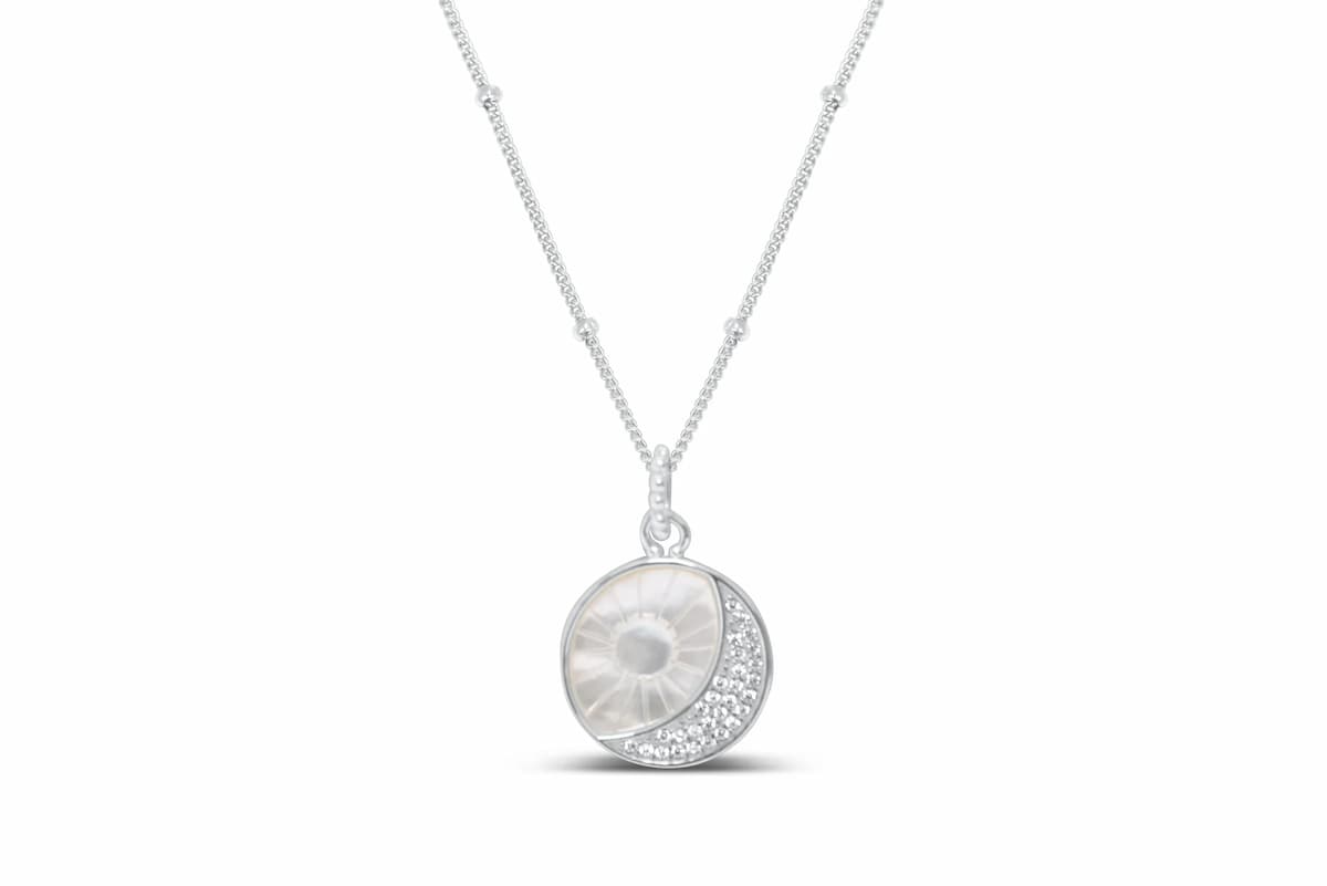 Stia Jewelry Sun and Moon Silver Necklace.