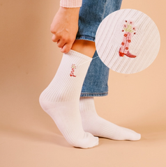 Embroidered Crew Socks