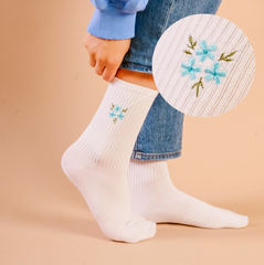 Embroidered Crew Socks