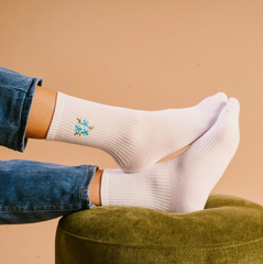 Embroidered Crew Socks