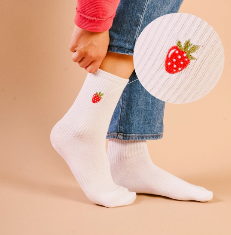 Embroidered Crew Socks