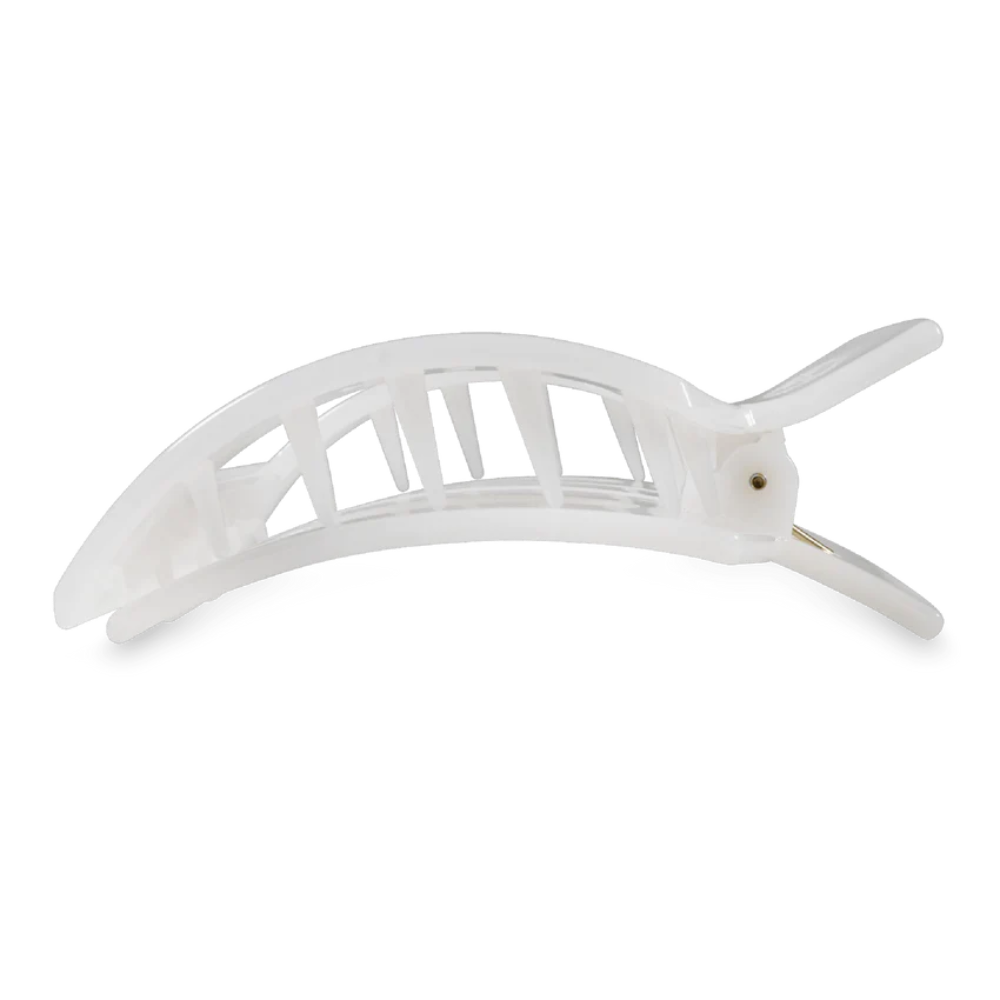 Large Square Flat Hair Clip in color Coconut White.