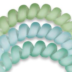 A pack of 3 large size hair ties in the color Turquoise. From TELETIES.