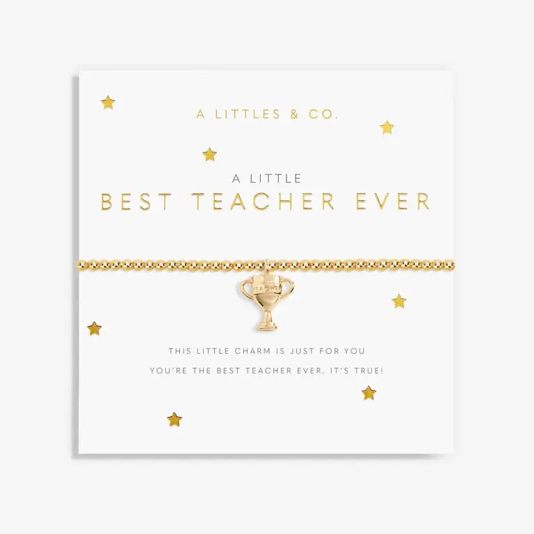 A Little Best Teacher Ever - Gold Bracelet Card View