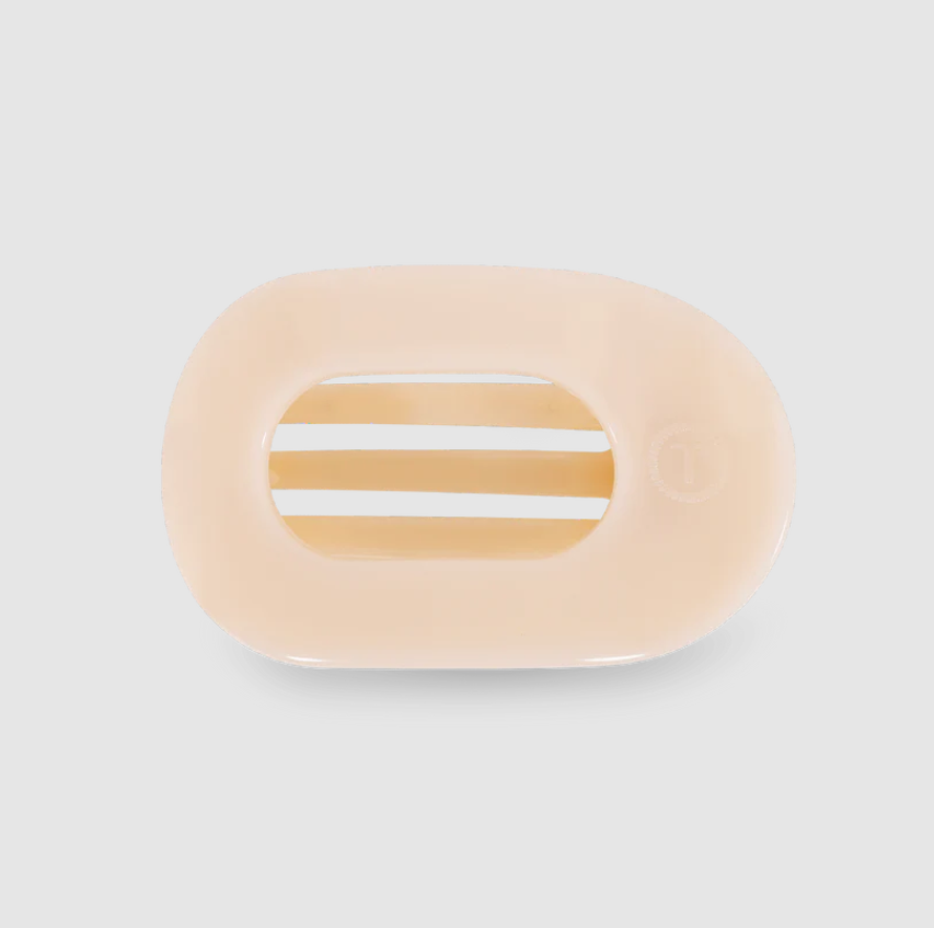 Almond Beige Small Flat Round Hair Clip