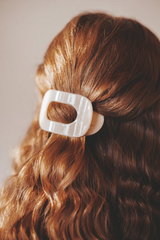 Almond Beige Small Flat Round Hair Clip