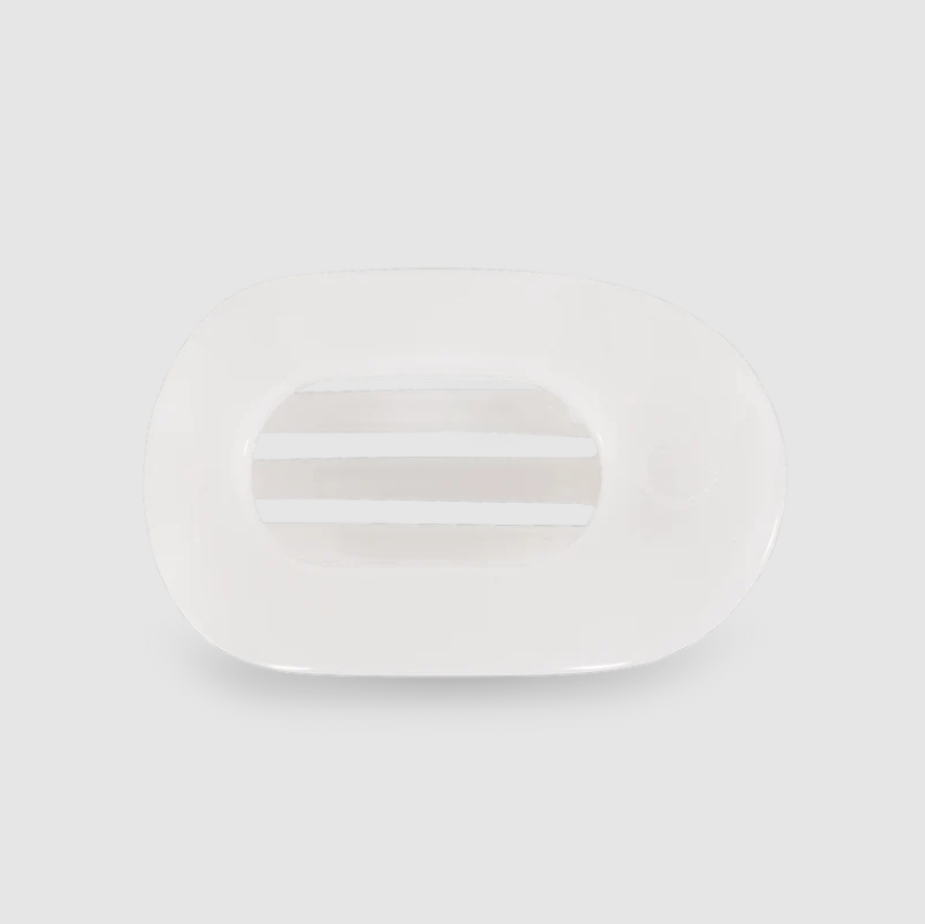 Coconut White Small Flat Round Hair Clip