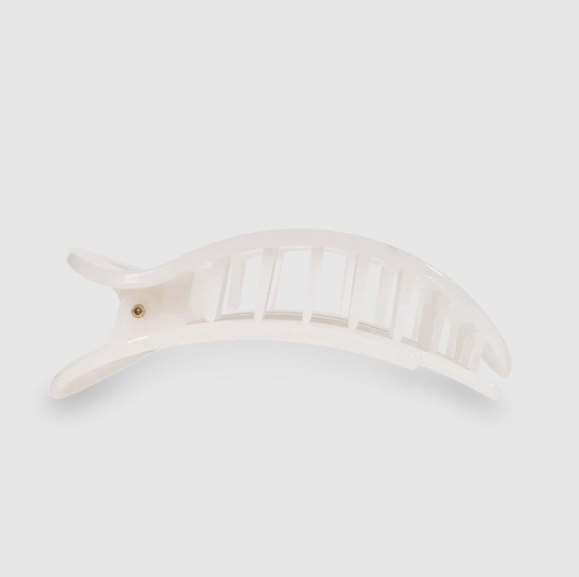 Coconut White Small Flat Round Hair Clip