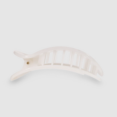 Coconut White Small Flat Round Hair Clip