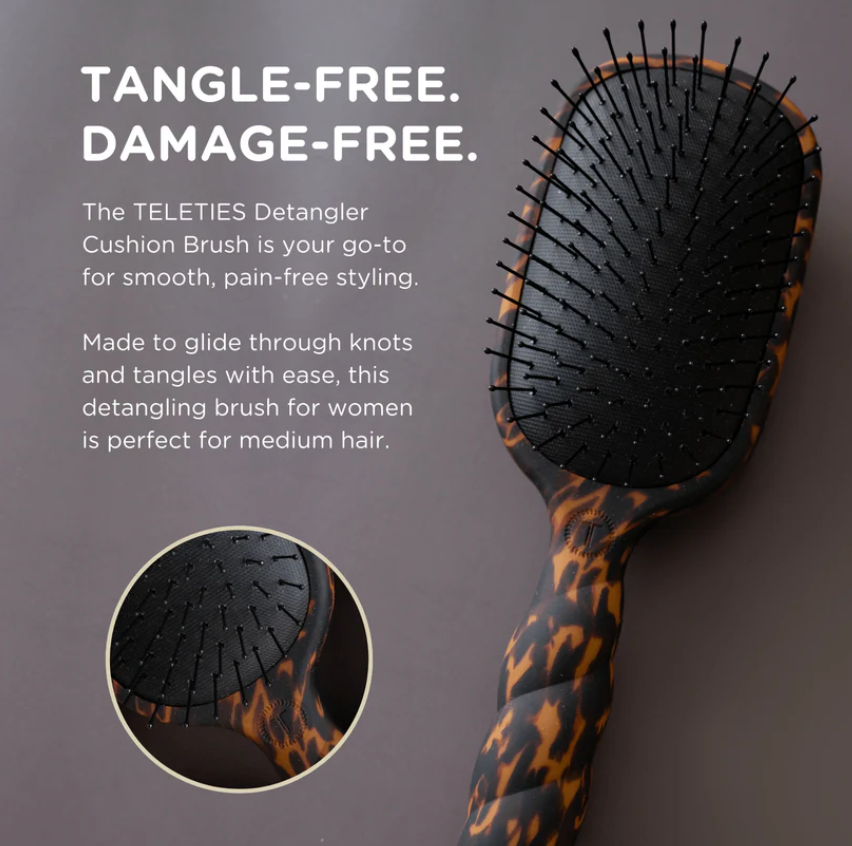 Detangler Hair Brush for Medium Hair - Tortoise - Full Size