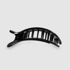 Jet Black Small Flat Round Hair Clip