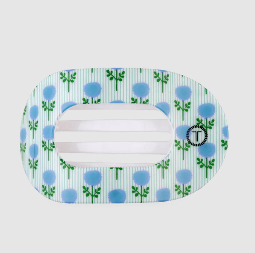 Large Flat Round Hair Clip-Blue Marigold