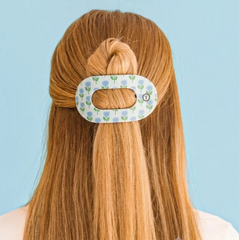 Medium Flat Round Hair Clip-Blue Marigold