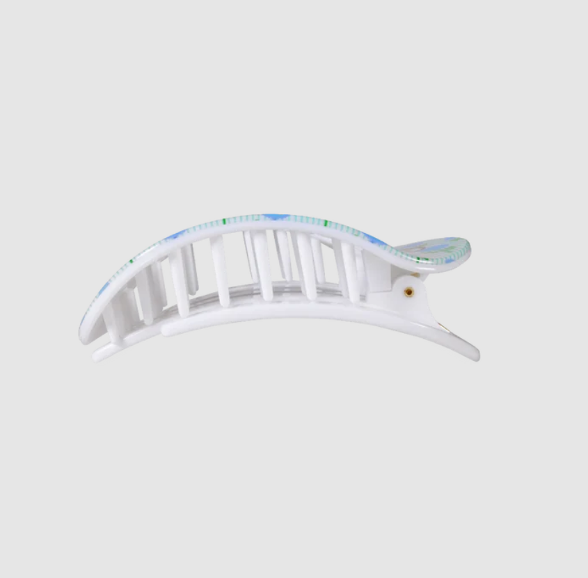 Medium Flat Round Hair Clip-Blue Marigold