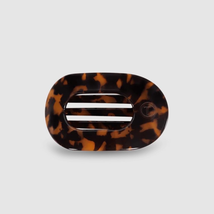 Tortoise Small Flat Round Hair Clip