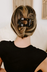 Tortoise Small Flat Round Hair Clip