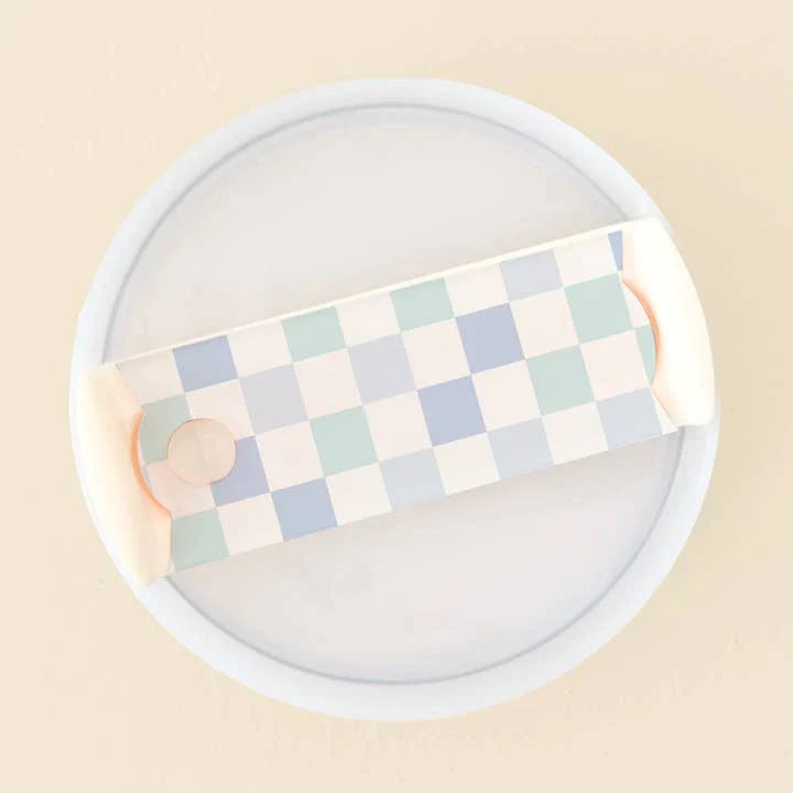 The Darling Effect Tumbler Lid Tag (Check Blue)