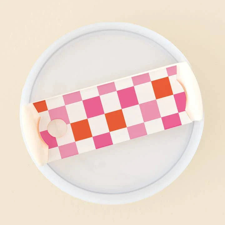The Darling Effect Tumbler Lid Tag (Check Hot Pink)
