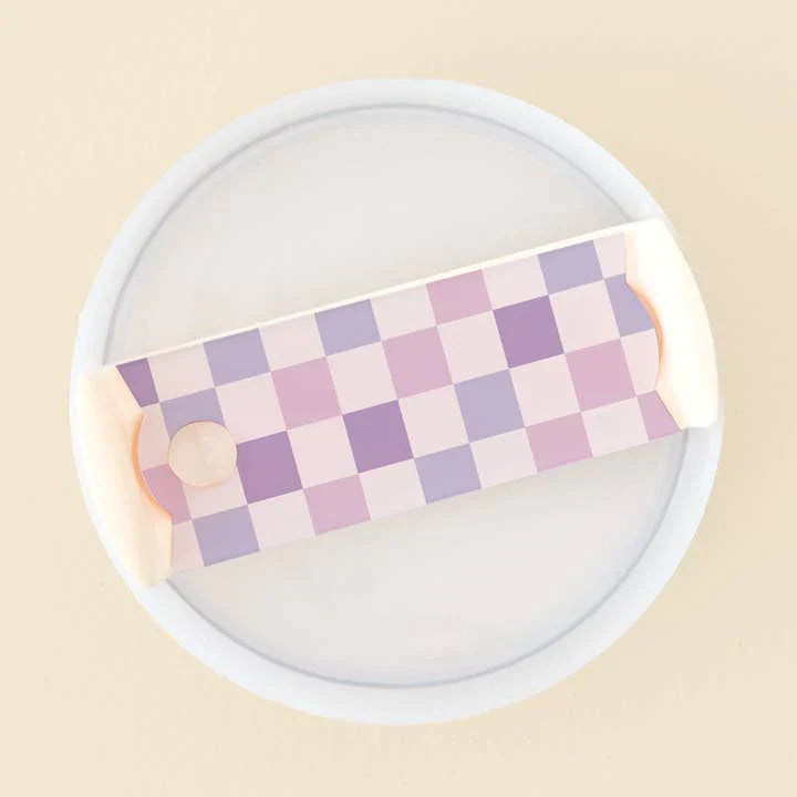 The Darling Effect Tumbler Lid Tag (Check Hot Purple)