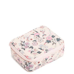 Travel Pill Case Botanical Ditsy Pink Front View