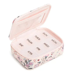 Travel Pill Case Botanical Ditsy Pink Inside View