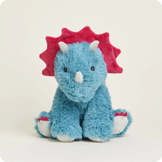 A blue and red Triceratops Stuffed Animal from Warmies®. 1000