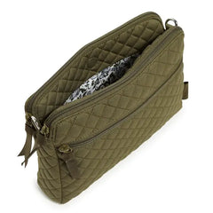Triple Compartment Crossbody Climbing Ivy Green Inside View