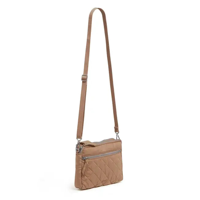 Triple Compartment Crossbody Meadowlark Tan Strap View