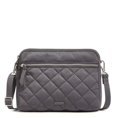Triple Compartment Crossbody Shadow Gray Front View