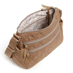 Triple Zip Shoulder Bag Meadowlark Tan Pattern View