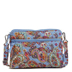 Triple Compartment Crossbody Provence Paisley Front View