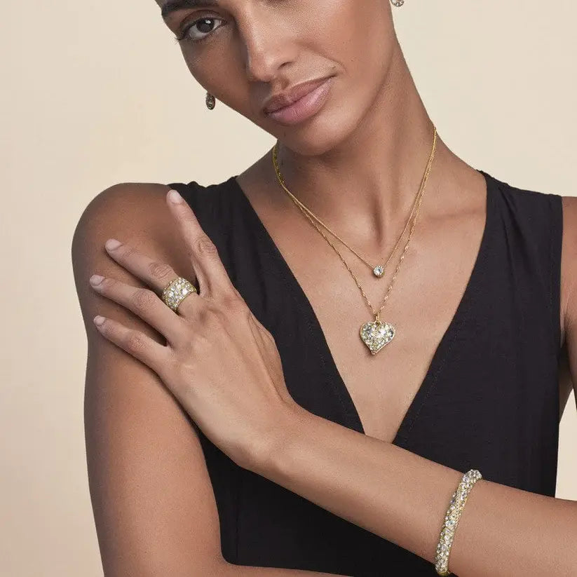 Trust Your Journey Gold Hinge Bracelet Model View