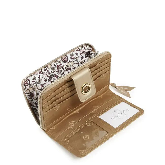 RFID Turnlock Wallet - Champagne Gold Pearl