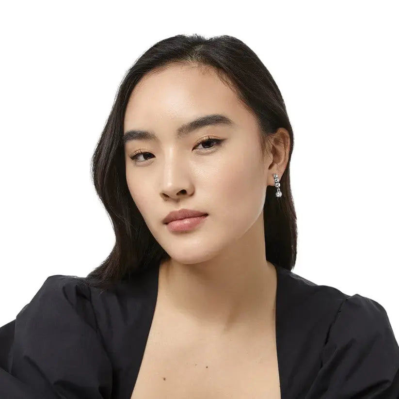 Twinkle Granulation Post Drop Earrings Model View