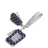 Dual Pouch Wide Wristlet : Rachel Ditsy Peacoat