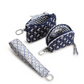 Dual Pouch Wide Wristlet : Rachel Ditsy Peacoat