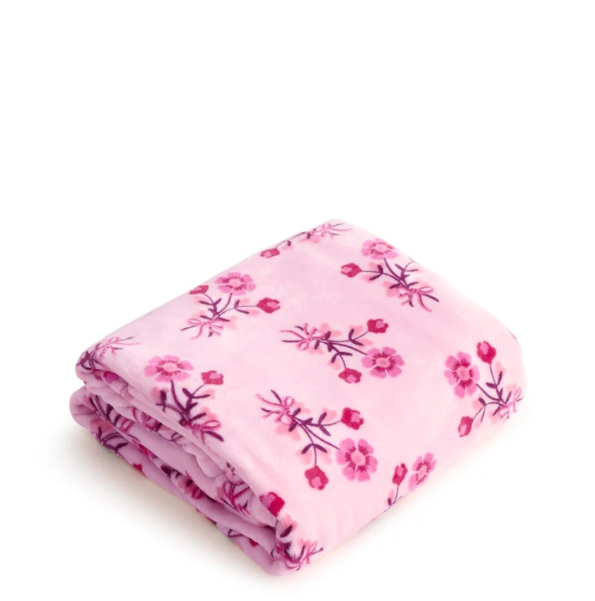 Plush Throw Blanket - Melissa Ditsy Pink