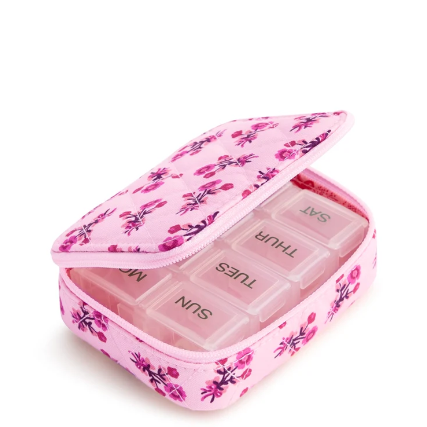 Travel Pill Case - Melissa Ditsy Pink