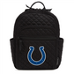 A Vera Bradley backpack in all black, with the Indianapolis Colts primary logo on the front. From NFL solid black NFL collection.