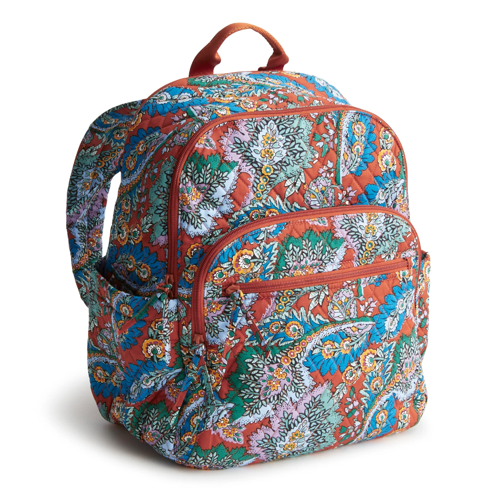 Bancroft Backpack in Flowers + Feathers Vera Bradley Pattern.