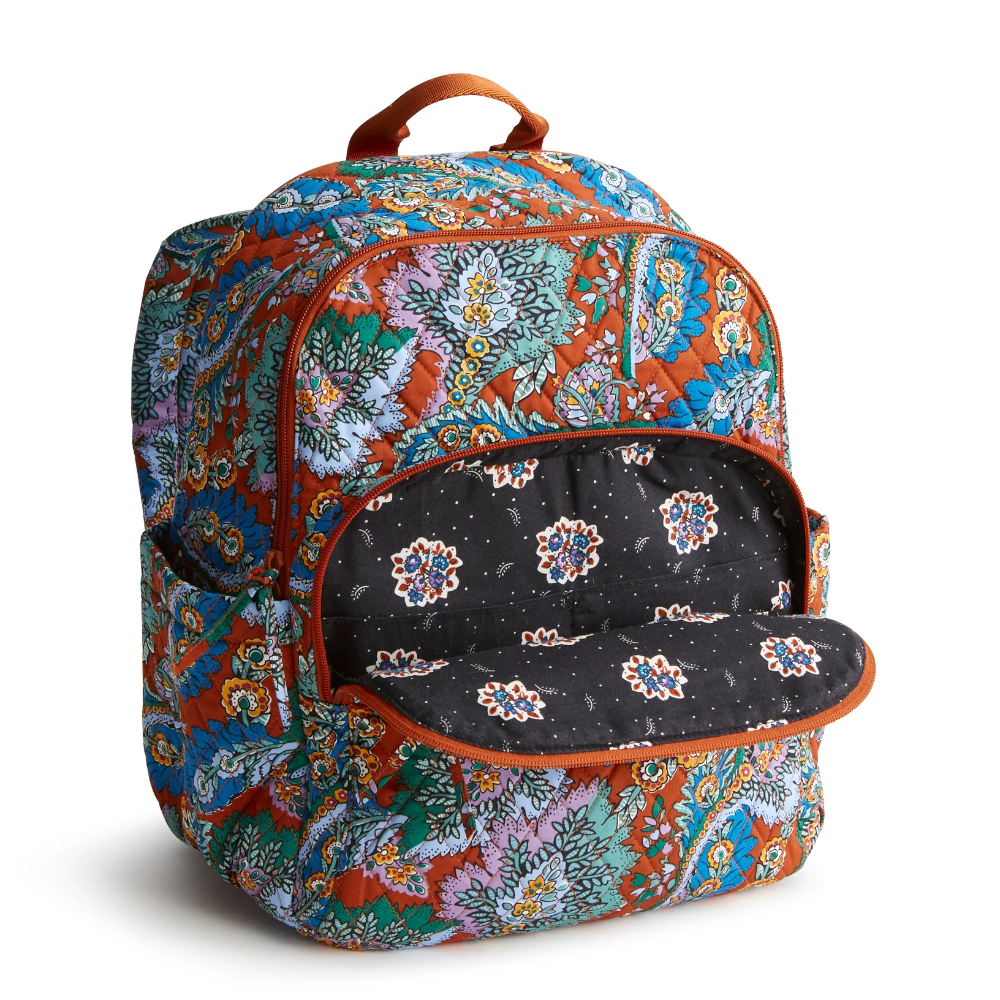 Bancroft Backpack in Flowers + Feathers Vera Bradley Pattern.